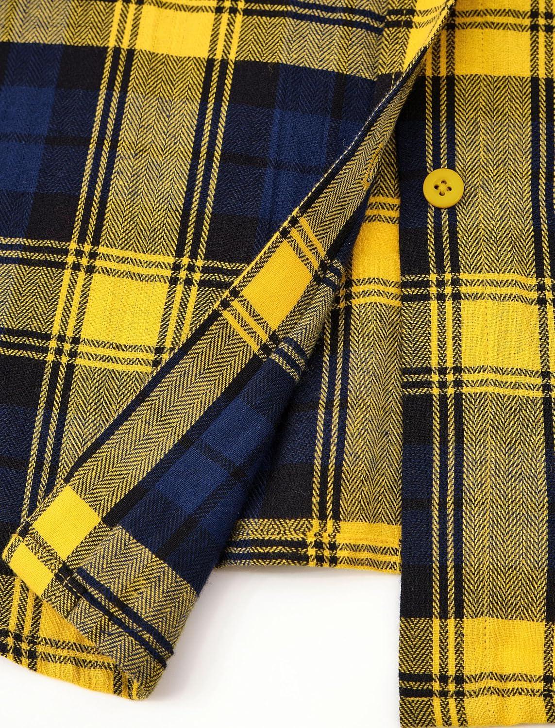 imagePRETTYGARDEN Womens Fall Long Sleeve Button Down Plaid Shirts Collared Loose Fit Cotton Casual Lightweight Shackets Blouses