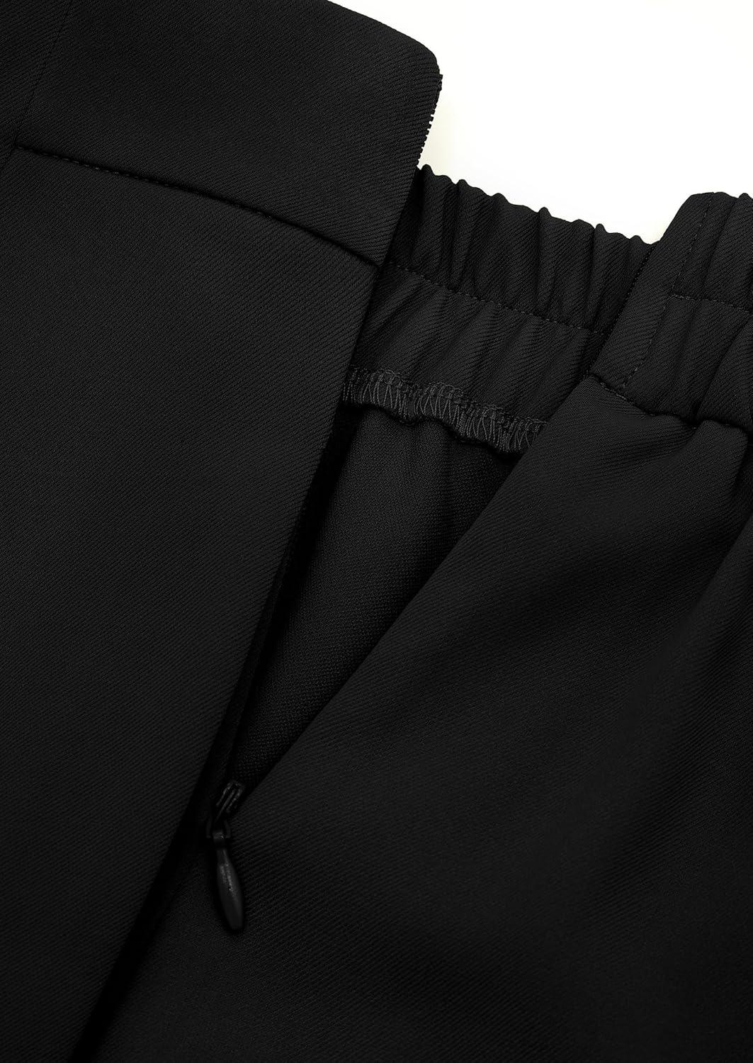 imagePRETTYGARDEN Womens Wide Leg Dressy Pants High Waisted Fashion Business Casual Work Office Trousers Palazzo PantBlack