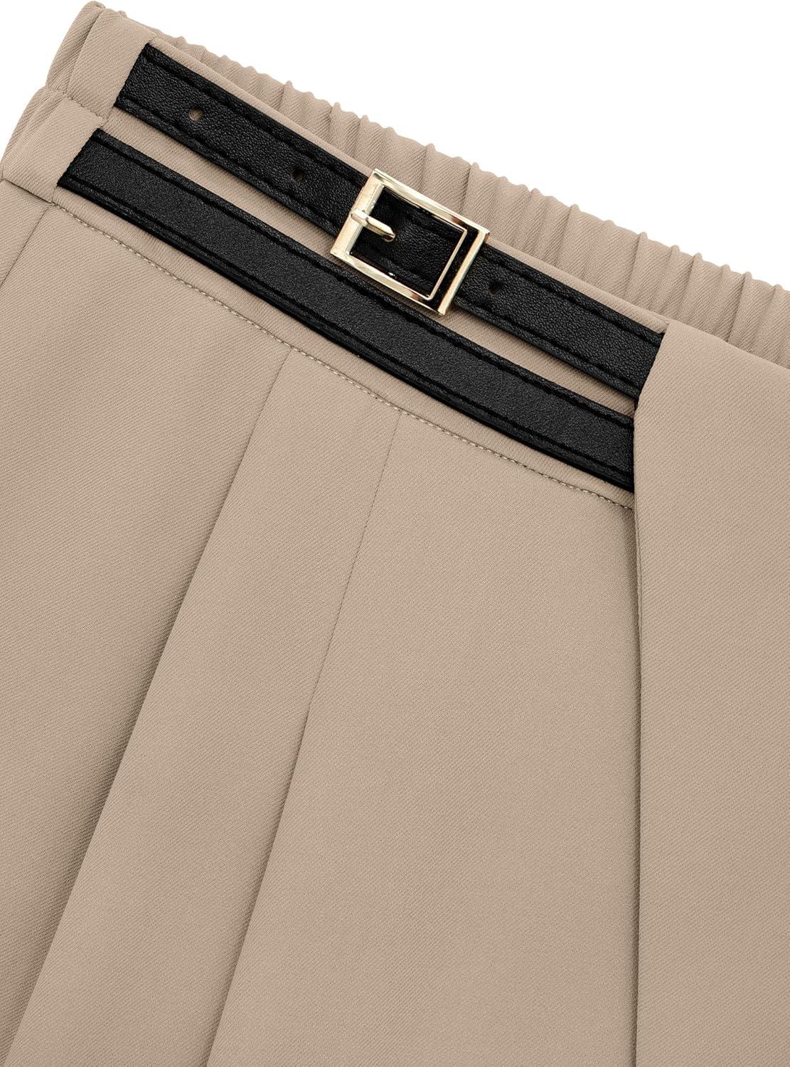 imagePRETTYGARDEN Womens Wide Leg Dressy Pants High Waisted Fashion Business Casual Work Office Trousers Palazzo PantLight Khaki