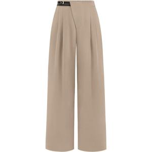 PRETTYGARDEN Women’s Wide Leg Dressy Pants High Waisted Fashion Business Casual Work Office Trousers Palazzo Pant(Light Khaki)