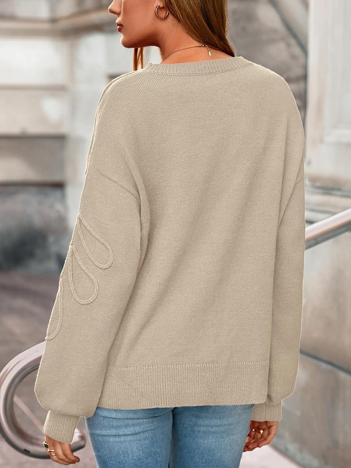 imagePRETTYGARDEN Womens Oversized Sweater 2025 Crewneck Long Sleeve Ribbed Knit Pullover Sweaters Tops Fall Fashion OutfitsApricot