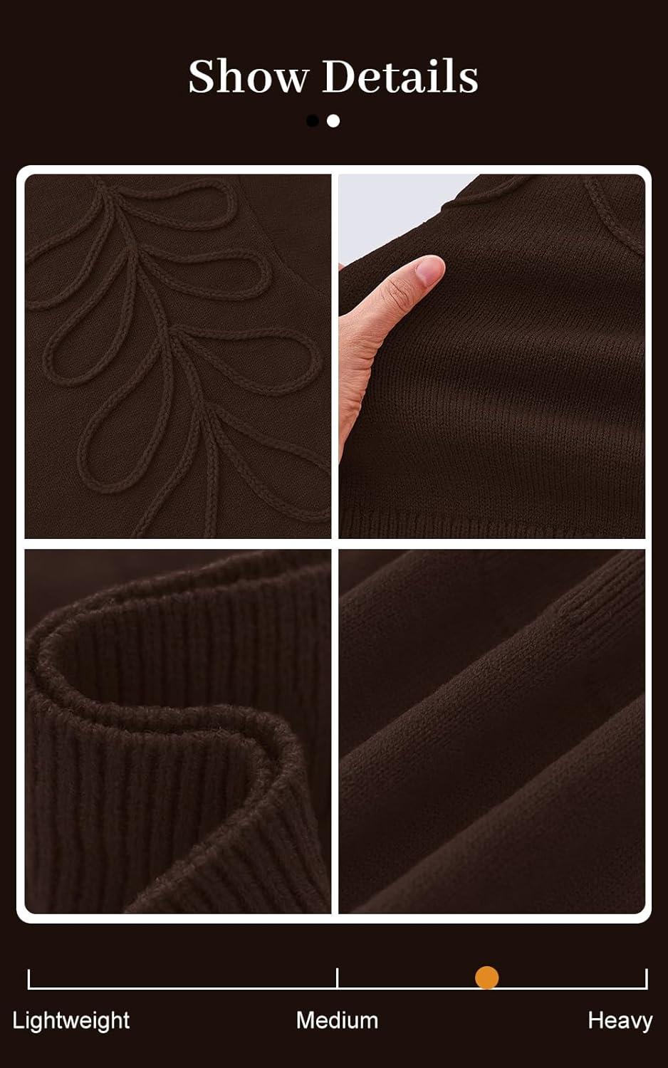 imagePRETTYGARDEN Womens Oversized Sweater 2025 Crewneck Long Sleeve Ribbed Knit Pullover Sweaters Tops Fall Fashion OutfitsBrown