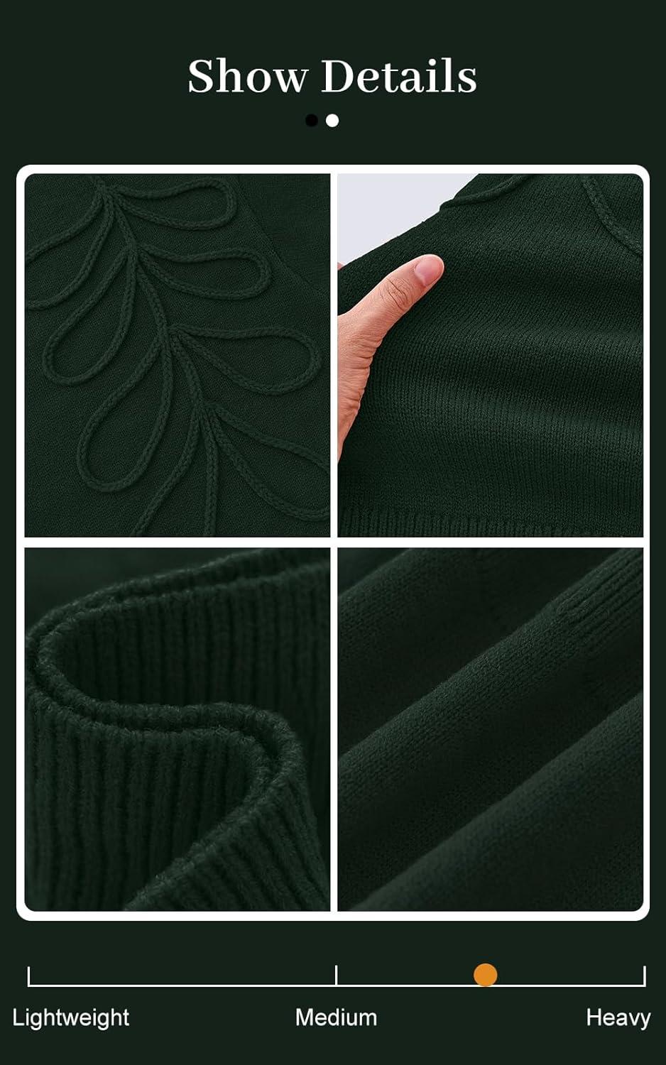 imagePRETTYGARDEN Womens Oversized Sweater 2025 Crewneck Long Sleeve Ribbed Knit Pullover Sweaters Tops Fall Fashion OutfitsDark Green