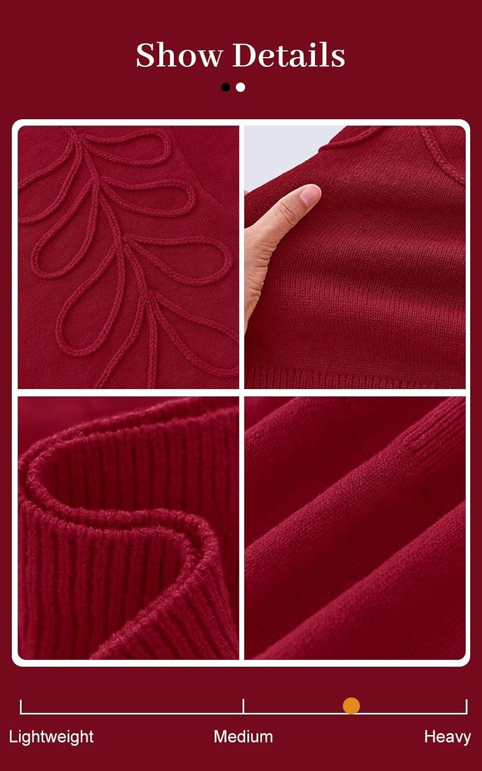 imagePRETTYGARDEN Womens Oversized Sweater 2025 Crewneck Long Sleeve Ribbed Knit Pullover Sweaters Tops Fall Fashion OutfitsRed