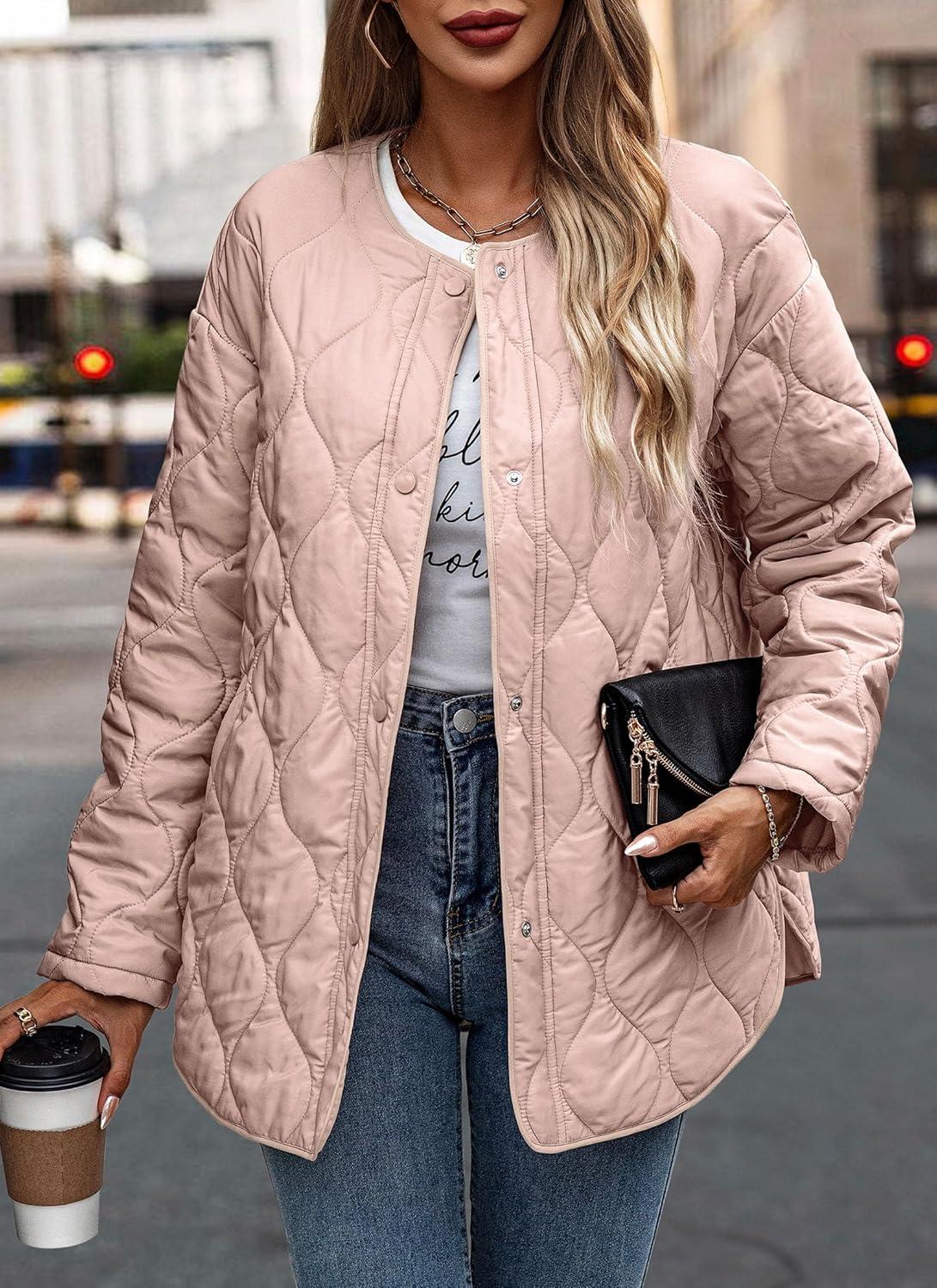 imagePRETTYGARDEN Womens Fall Clothes Trendy Casual Lightweight Jackets Oversized Winter Coat Outerwear with Pockets