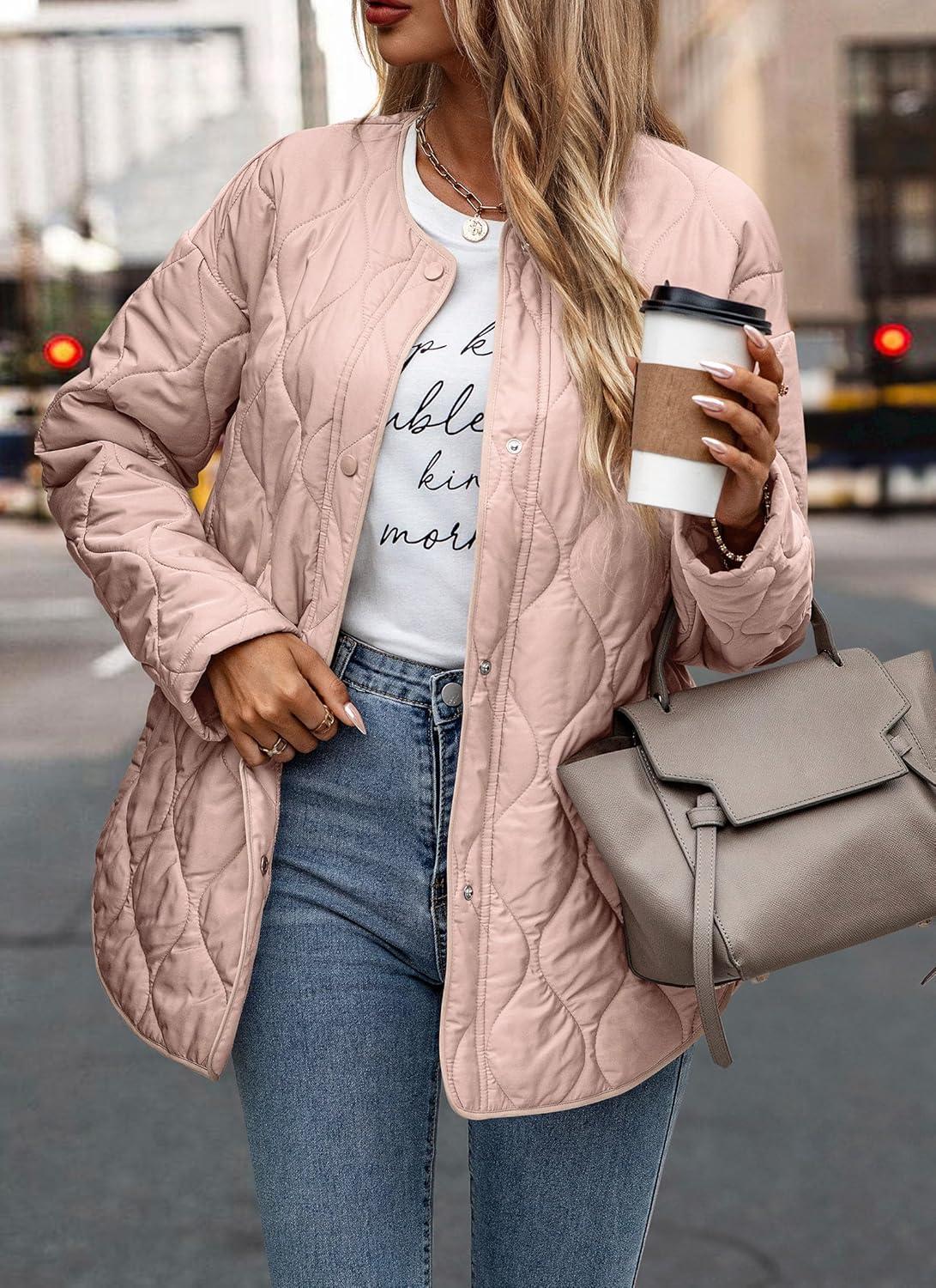 imagePRETTYGARDEN Womens Fall Clothes Trendy Casual Lightweight Jackets Oversized Winter Coat Outerwear with Pockets