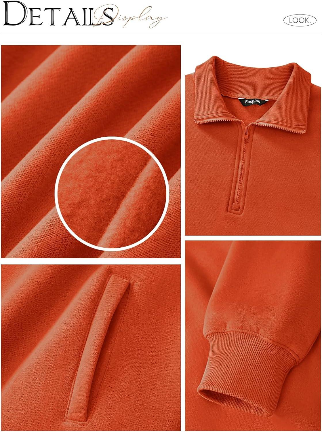 imagePRETTYGARDEN Womens Half Zip Oversized Sweatshirts Fleece Hoodies 2026 Trendy Long Sleeve Pullover Tops Y2k Spring OutfitsBrick Red