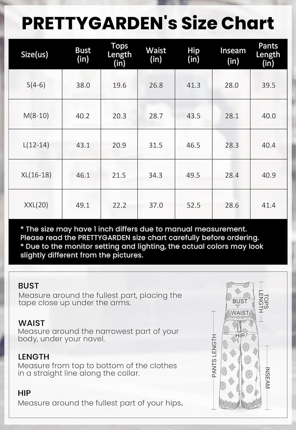 imagePRETTYGARDEN Womens 2026 Summer 2 Piece Lounge Sets Boho Floral Tank Tops Flowy Wide Peg Pants Travel Beach Vacation OutfitsFloral Grey Blue White