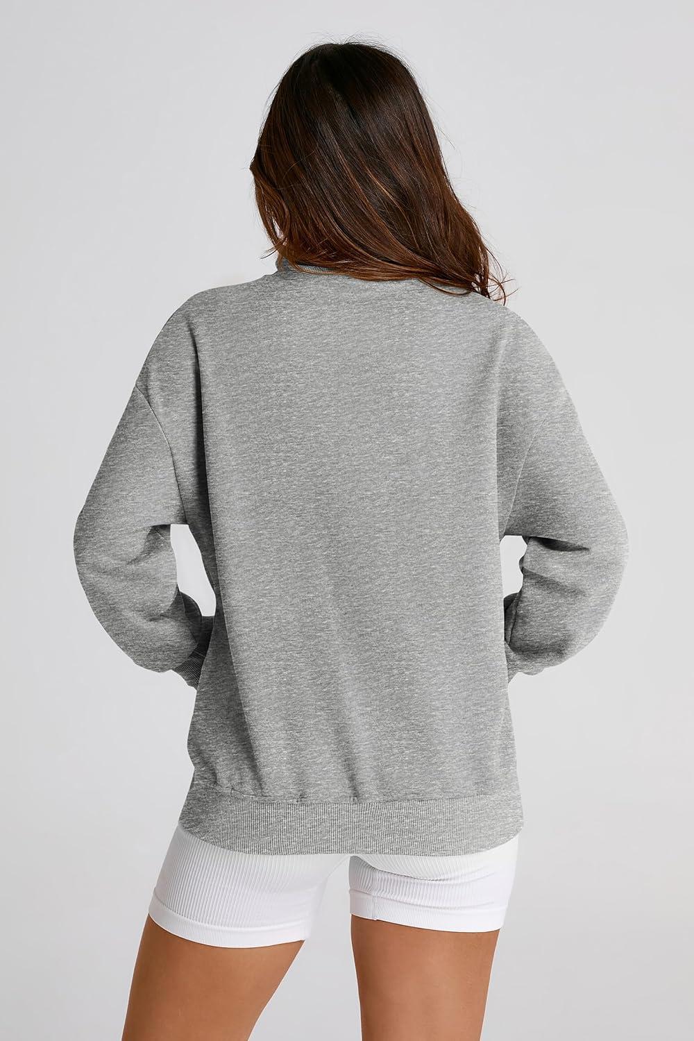 imagePRETTYGARDEN Womens 2025 Spring Fall Fashion Full Zip Up Sweatshirt Long Sleeve Loose Fit Trendy Casual Jacket with PocketsLight Grey