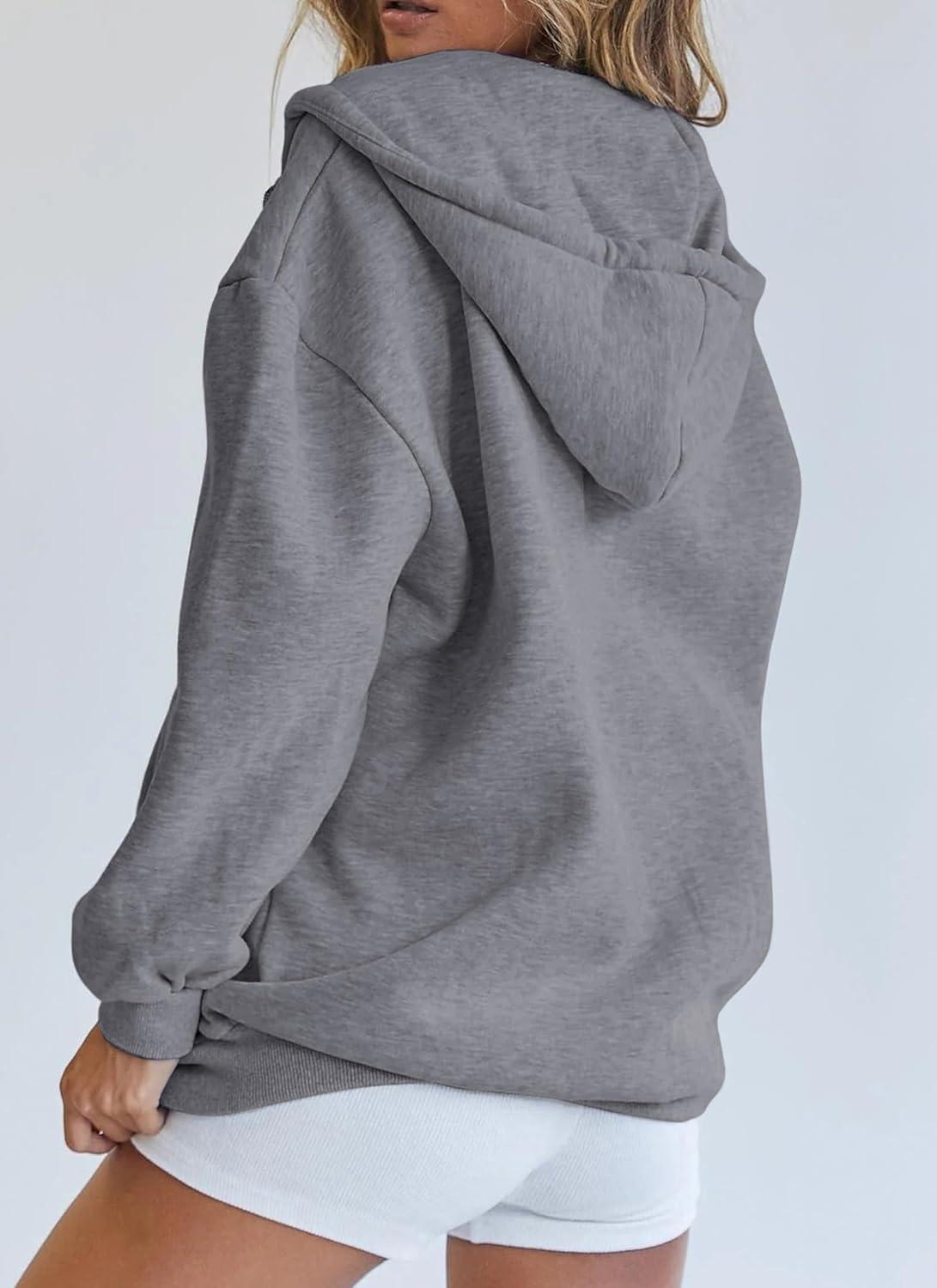 imagePRETTYGARDEN Womens 2026 Zip Up Y2K Hoodies Casual Long Sleeve Sweatshirts Fall Spring Track Jackets with PocketsDark Grey