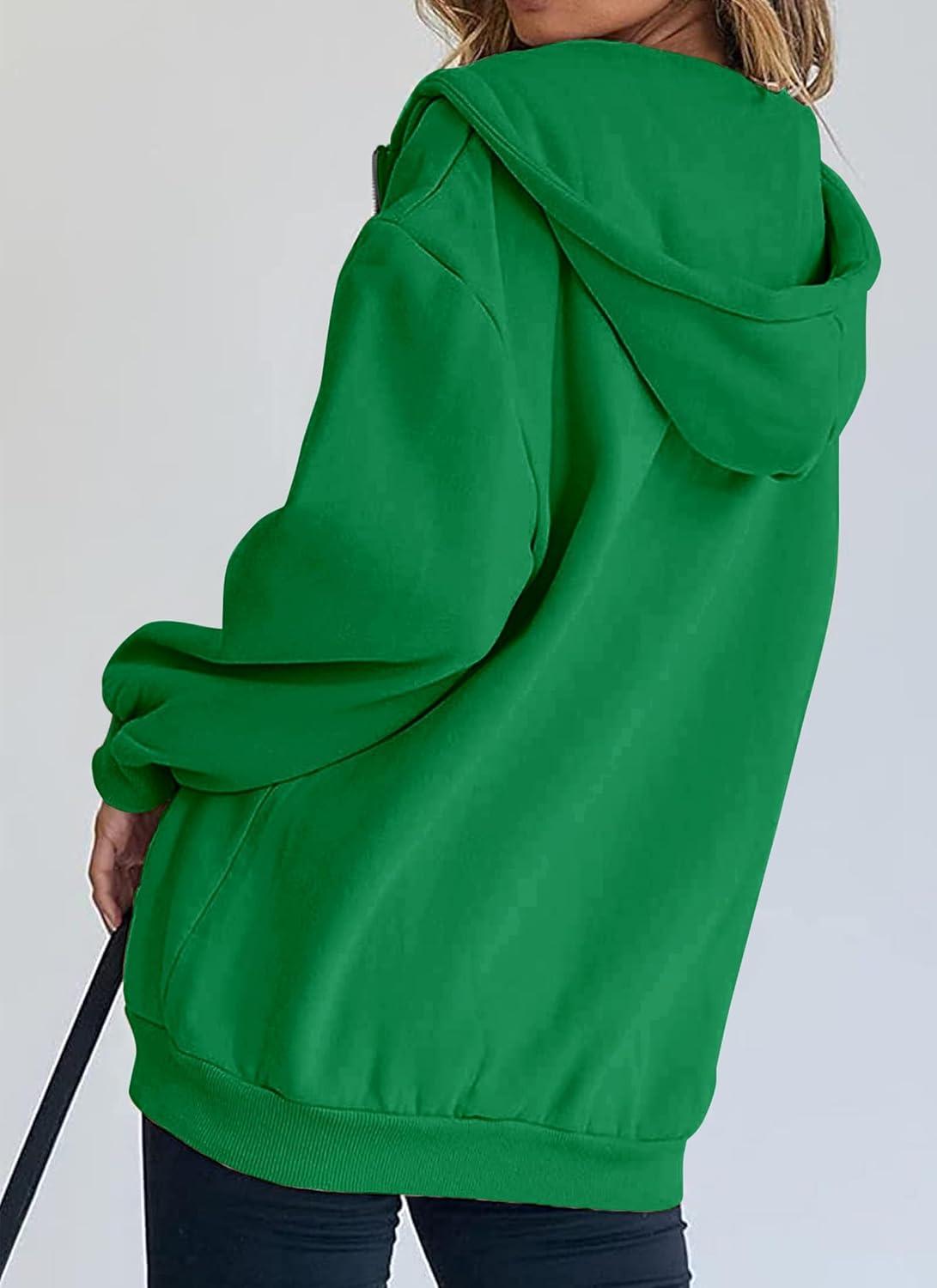 imagePRETTYGARDEN Womens 2026 Zip Up Y2K Hoodies Casual Long Sleeve Sweatshirts Fall Spring Track Jackets with PocketsGreen
