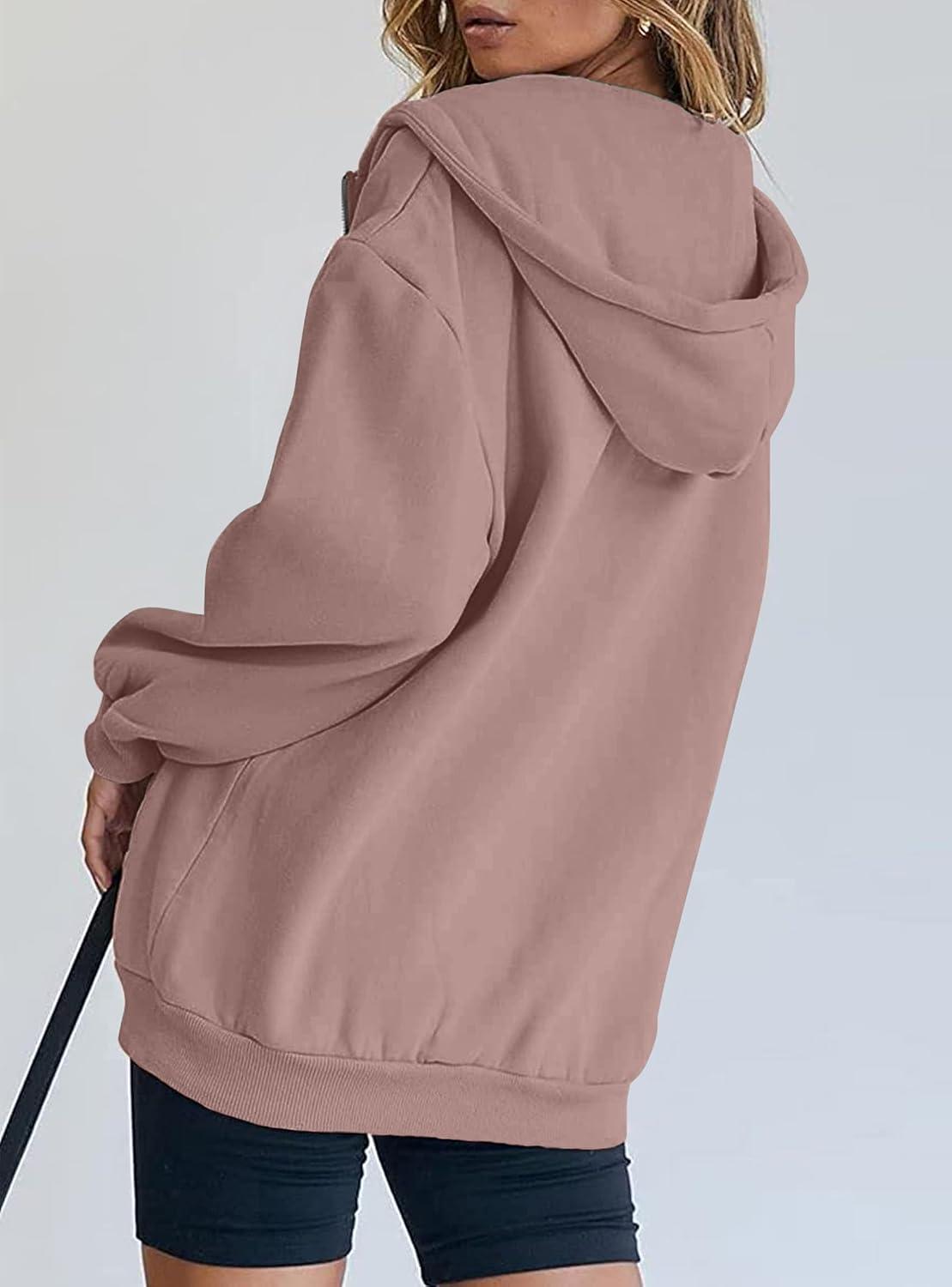 imagePRETTYGARDEN Womens 2026 Zip Up Y2K Hoodies Casual Long Sleeve Sweatshirts Fall Spring Track Jackets with PocketsNutmeg