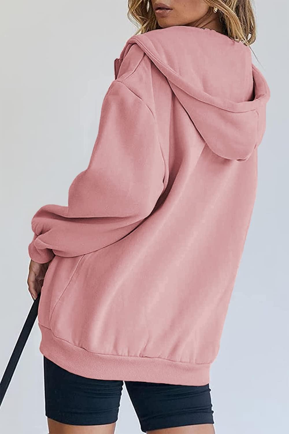 imagePRETTYGARDEN Womens 2026 Zip Up Y2K Hoodies Casual Long Sleeve Sweatshirts Fall Spring Track Jackets with PocketsPink