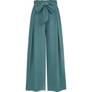 PRETTYGARDEN Women’s Wide Leg Work Pants Business Casual High Waisted Loose Palazzo Trouser Summer Clothes(Sage Green)