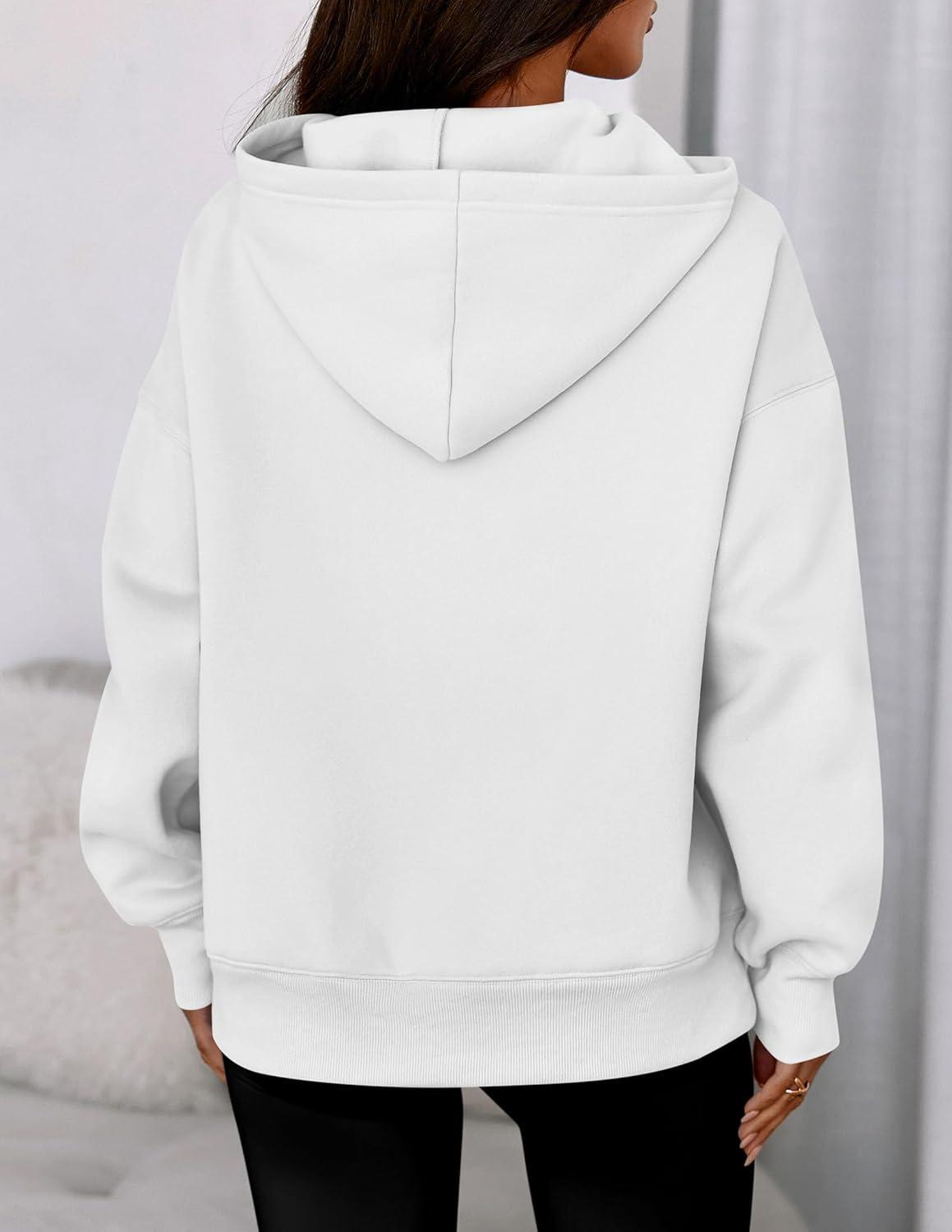 imagePRETTYGARDEN Womens Oversized Hoodies Fleece Sweatshirts Fall Fashion 2026 Long Sleeve Pullover Tops Y2k Winter ClothesWhite