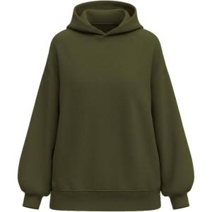 PRETTYGARDEN Hoodies for Women Oversized Pullover Sweatshirts Ruched Long Sleeve Casual Tops Spring Fall Fashion Y2K Clothes(Army Green)