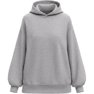 PRETTYGARDEN Hoodies for Women Oversized Pullover Sweatshirts Ruched Long Sleeve Casual Tops Spring Fall Fashion Y2K Clothes(Grey)