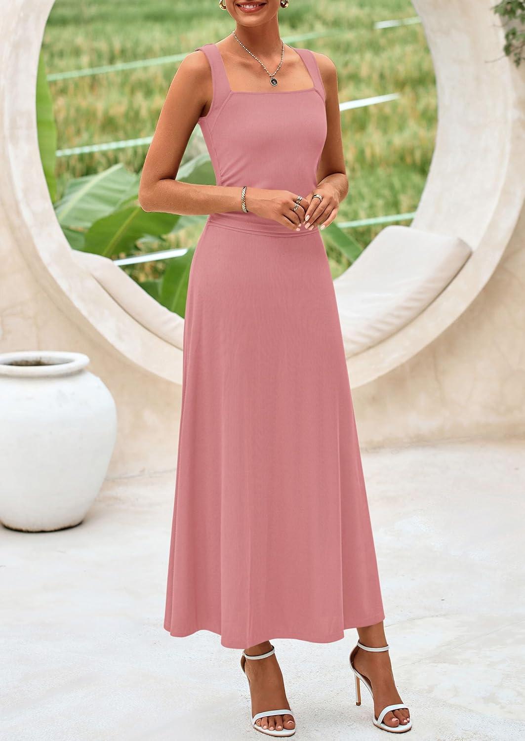 imagePRETTYGARDEN Skirt Sets Women 2 Piece Outfits 2025 Summer Casual Knit Tank Tops Flowy Midi Skirts Matching Vacation Clothes
