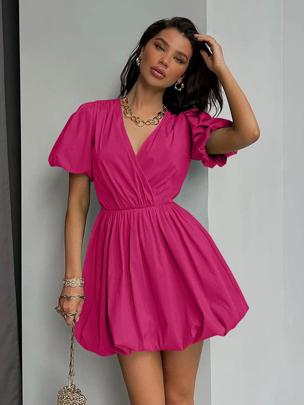 imagePRETTYGARDEN Womens Casual Rose Red Medium