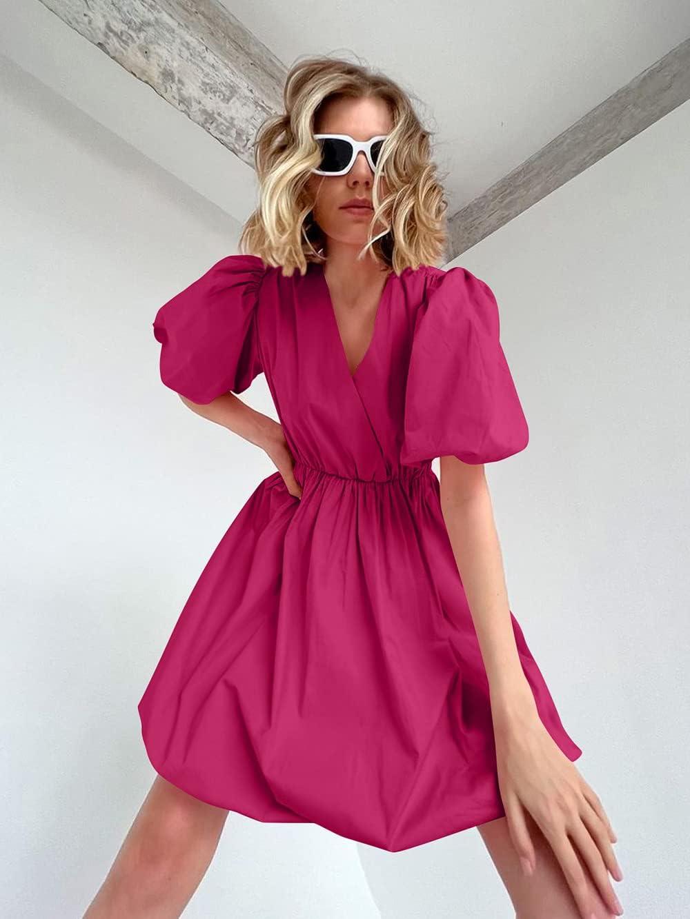imagePRETTYGARDEN Womens Casual Rose Red Medium