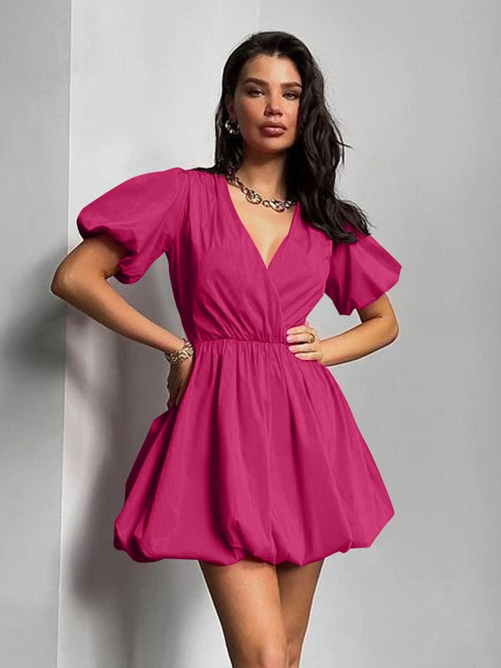 imagePRETTYGARDEN Womens Casual Rose Red Medium