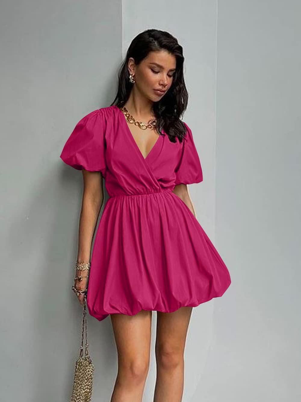 imagePRETTYGARDEN Womens Casual Rose Red Medium