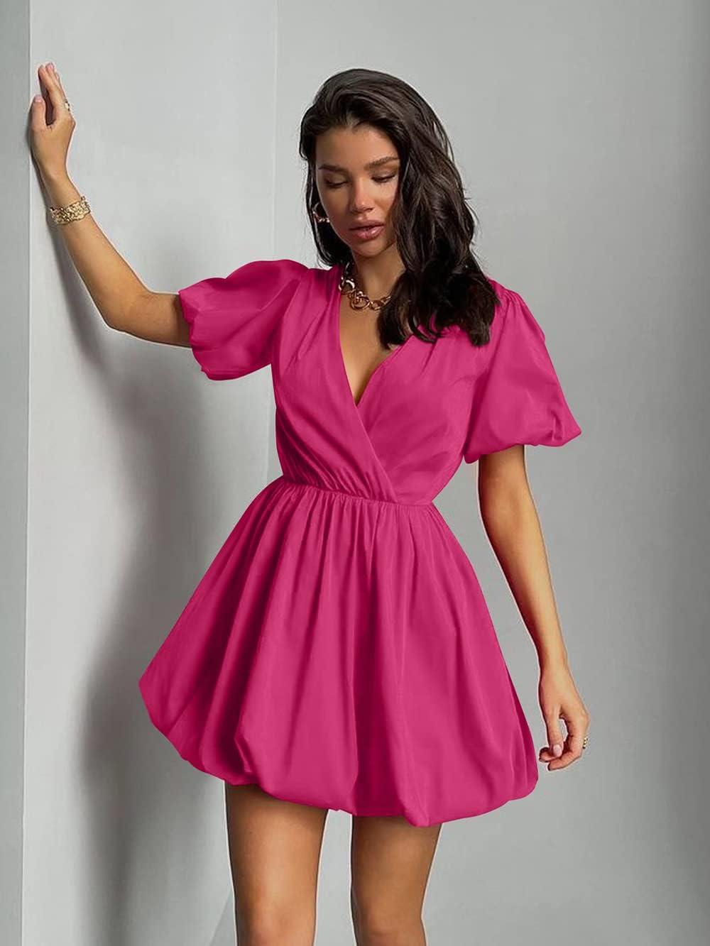 imagePRETTYGARDEN Womens Casual Rose Red Medium