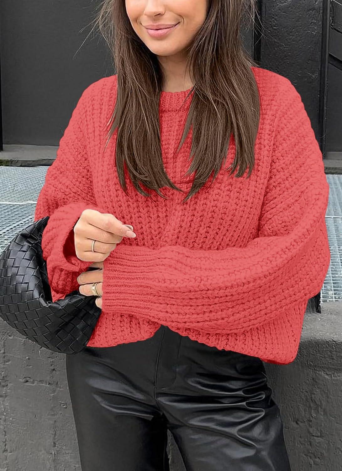 imagePRETTYGARDEN Womens Fall Sweaters Casual Long Sleeve Pullover Crewneck Ribbed Knit Jumper Tops Plain Blouse