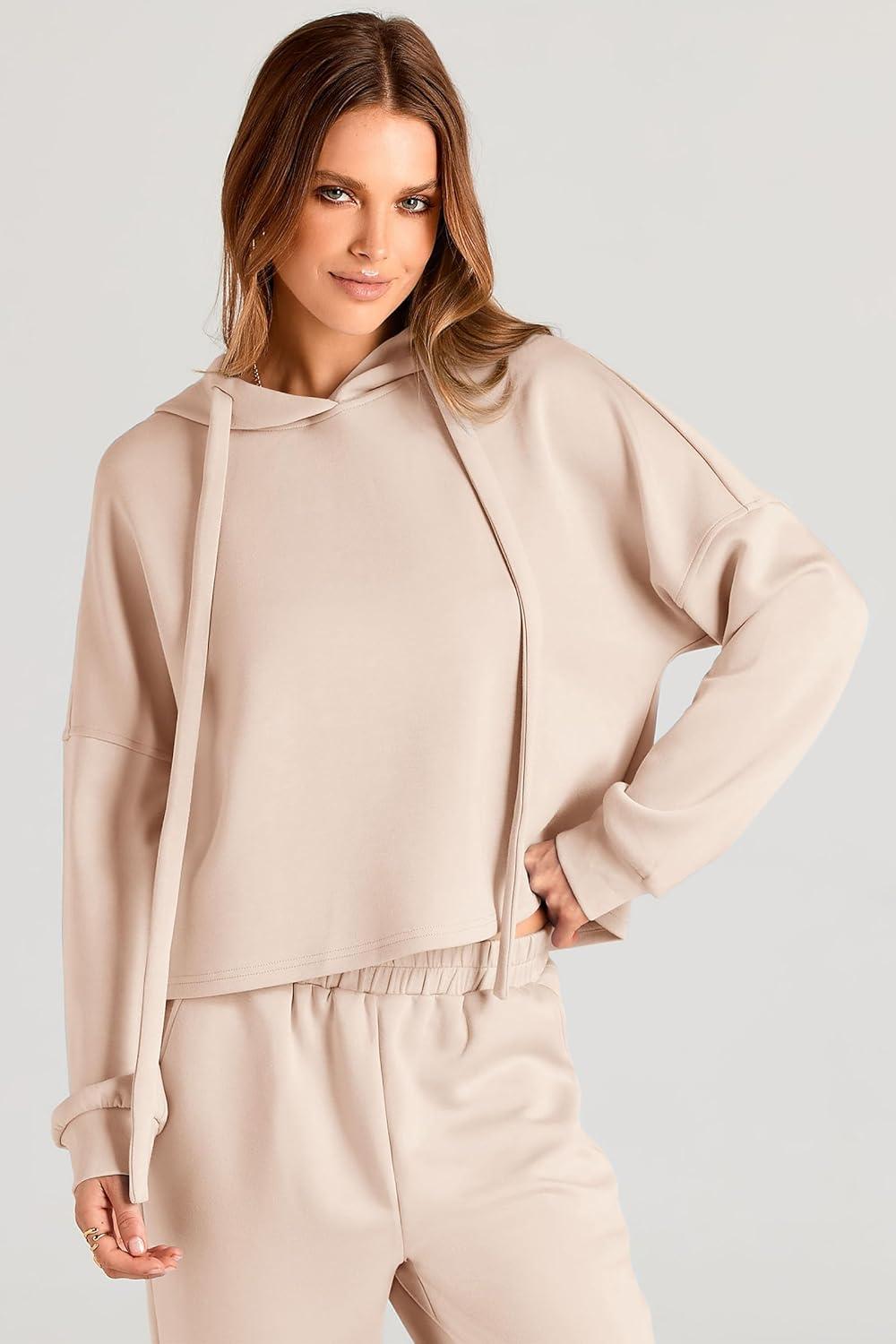 imagePRETTYGARDEN Womens Fall Two Piece Outfits Sweatsuits Set Long Sleeve Hoodies Sweatshirt Pullover Sweatpants Y2K Tracksuits