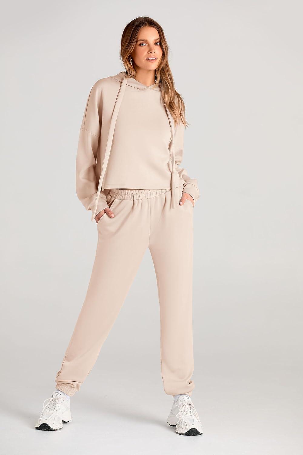 imagePRETTYGARDEN Womens Fall Two Piece Outfits Sweatsuits Set Long Sleeve Hoodies Sweatshirt Pullover Sweatpants Y2K Tracksuits