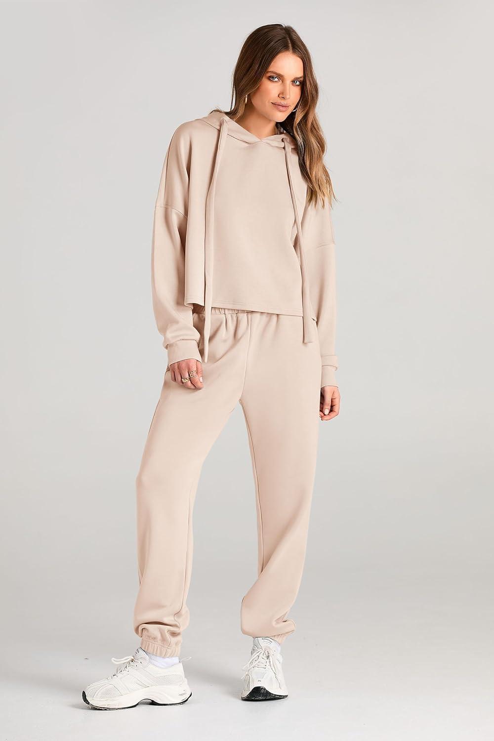 imagePRETTYGARDEN Womens Fall Two Piece Outfits Sweatsuits Set Long Sleeve Hoodies Sweatshirt Pullover Sweatpants Y2K Tracksuits