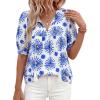 Floral White Blue