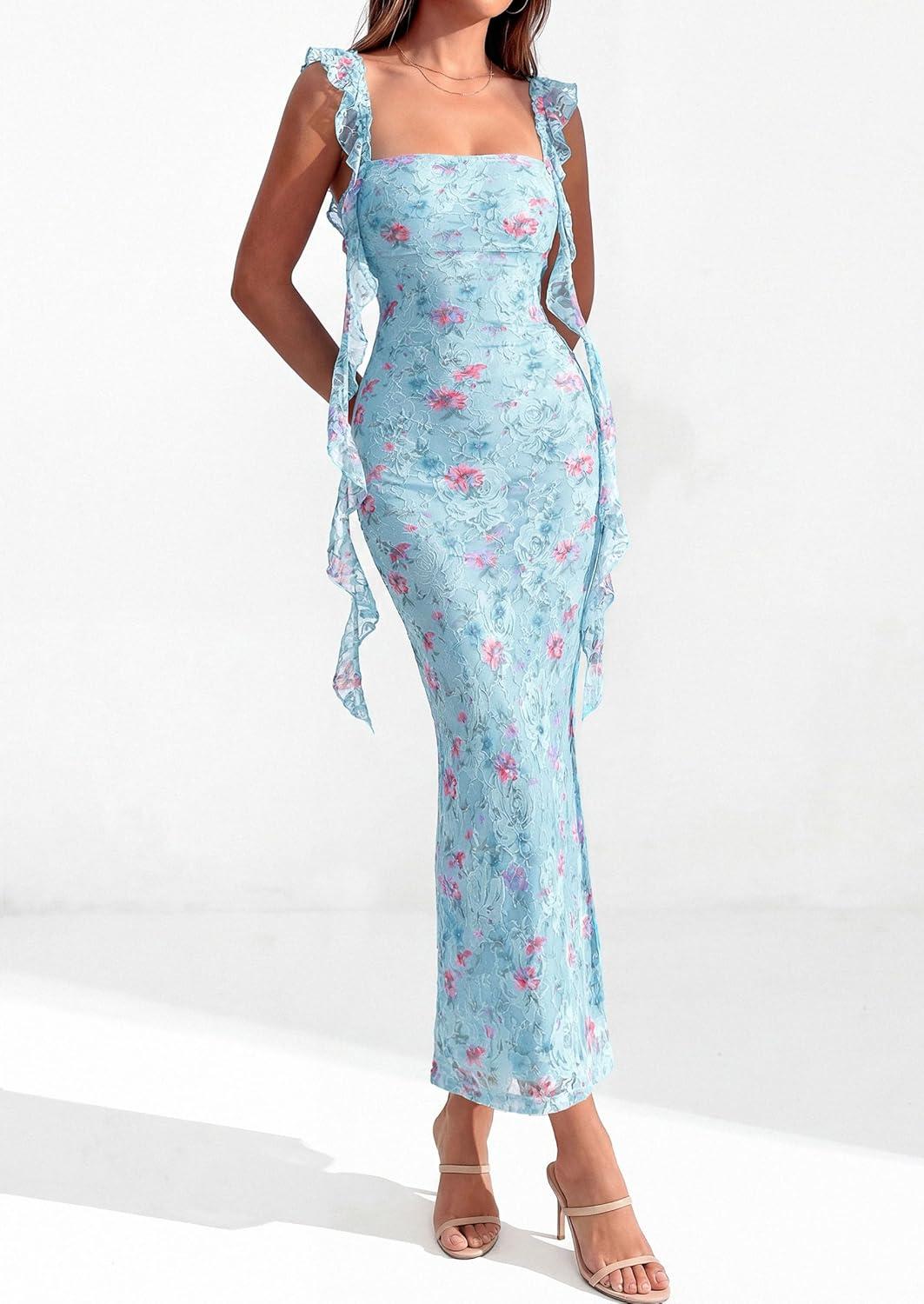 imagePRETTYGARDEN Womens Spring Formal Dress 2026 Summer Elegant Sleeveless Floral Lace Cocktail Wedding Guest Maxi Long DressesFloral Light Blue