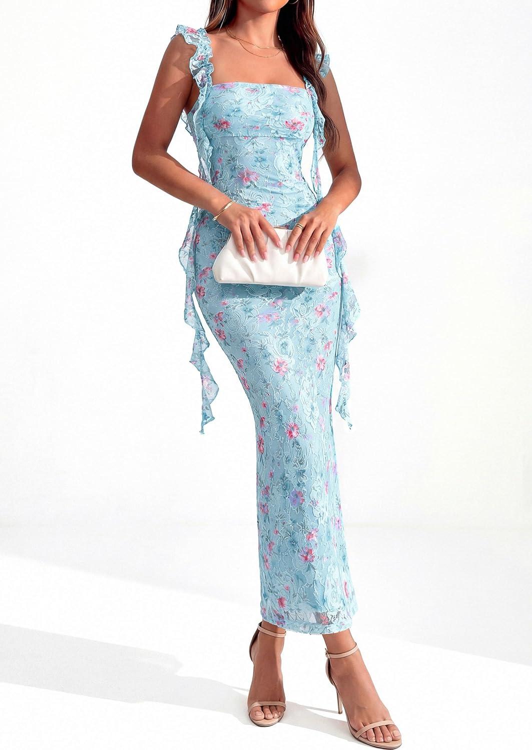 imagePRETTYGARDEN Womens Spring Formal Dress 2026 Summer Elegant Sleeveless Floral Lace Cocktail Wedding Guest Maxi Long DressesFloral Light Blue