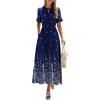 Navy Blue White Floral