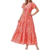 Floral Orange Red