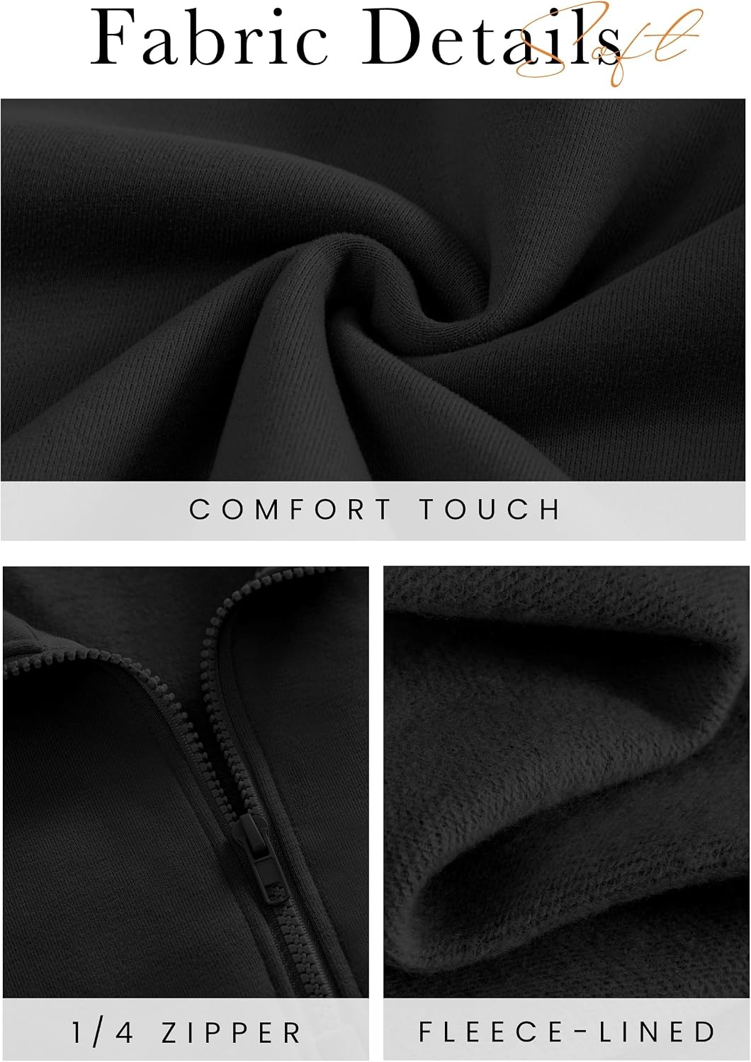 image:imagePRETTYGARDEN Womens Sweatsuits 2 Piece Outfits Fall Half Zip Sweatshirts Jogger Tracksuit Set Lounge Matching Travel OutfitsBlack
