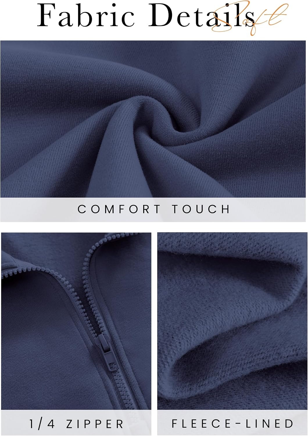 image:imagePRETTYGARDEN Womens Sweatsuits 2 Piece Outfits Fall Half Zip Sweatshirts Jogger Tracksuit Set Lounge Matching Travel OutfitsGrey Blue