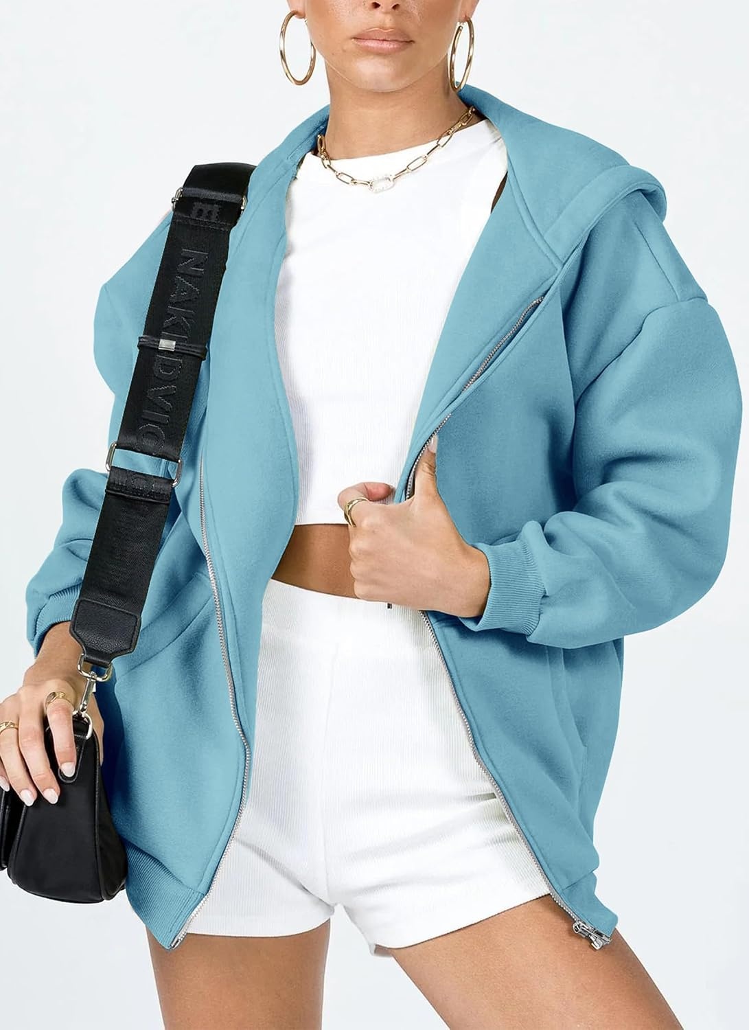 image:imagePRETTYGARDEN Womens 2026 Spring Zip Up Y2K Hoodies Casual Long Sleeve Sweatshirts Fall Winter Track Jackets with PocketsLake Blue