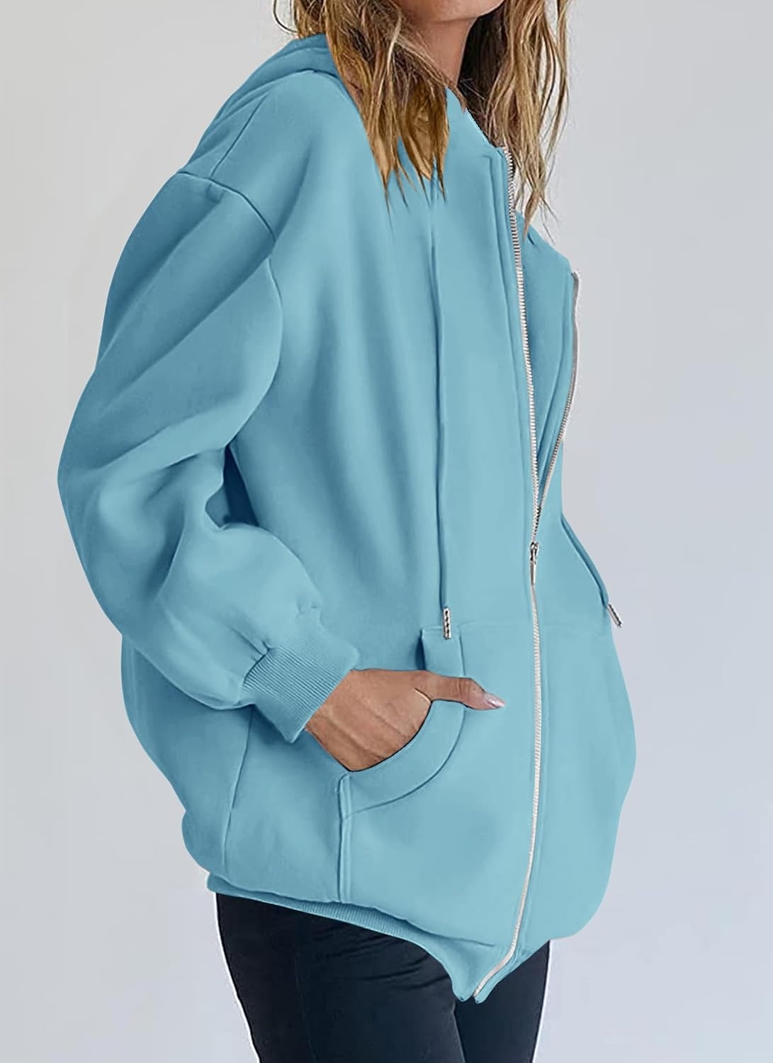 image:imagePRETTYGARDEN Womens 2026 Spring Zip Up Y2K Hoodies Casual Long Sleeve Sweatshirts Fall Winter Track Jackets with PocketsLake Blue