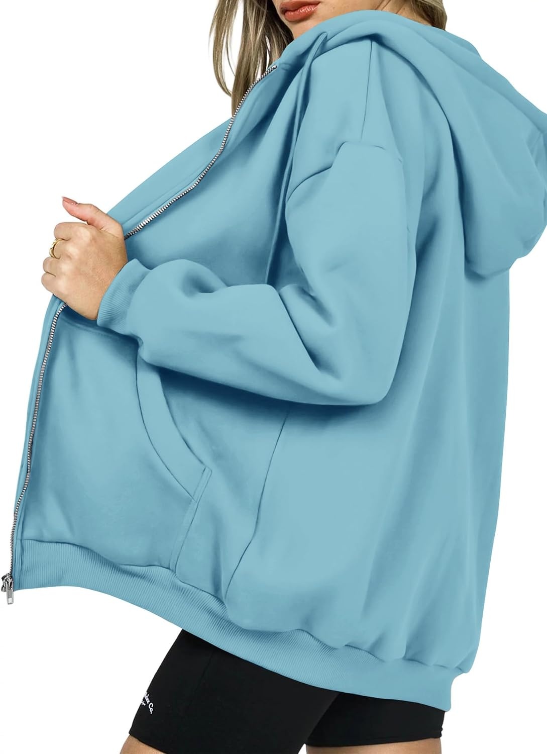 image:imagePRETTYGARDEN Womens 2026 Spring Zip Up Y2K Hoodies Casual Long Sleeve Sweatshirts Fall Winter Track Jackets with PocketsLake Blue
