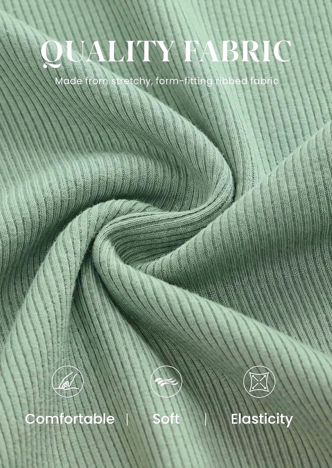 image:imagePRETTYGARDEN Womens Bell Long Sleeve Shirts Going Out Tops Soft Stretchy Ribbed Knit Square Neck Slim Fit Y2K Clothes Trendy Side Ruched Layering Tee for Casual Fall amp Winter WearSage Green