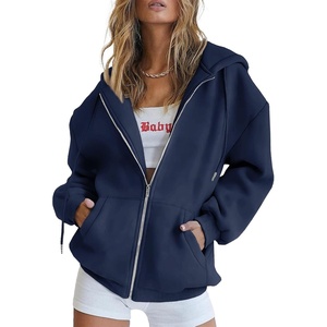 PRETTYGARDEN Women’s 2026 Spring Zip Up Y2K Hoodies Casual Long Sleeve Sweatshirts Fall Winter Track Jackets with Pockets(Navy)