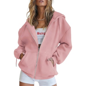 PRETTYGARDEN Women’s 2026 Spring Zip Up Y2K Hoodies Casual Long Sleeve Sweatshirts Fall Winter Track Jackets with Pockets(Pink)
