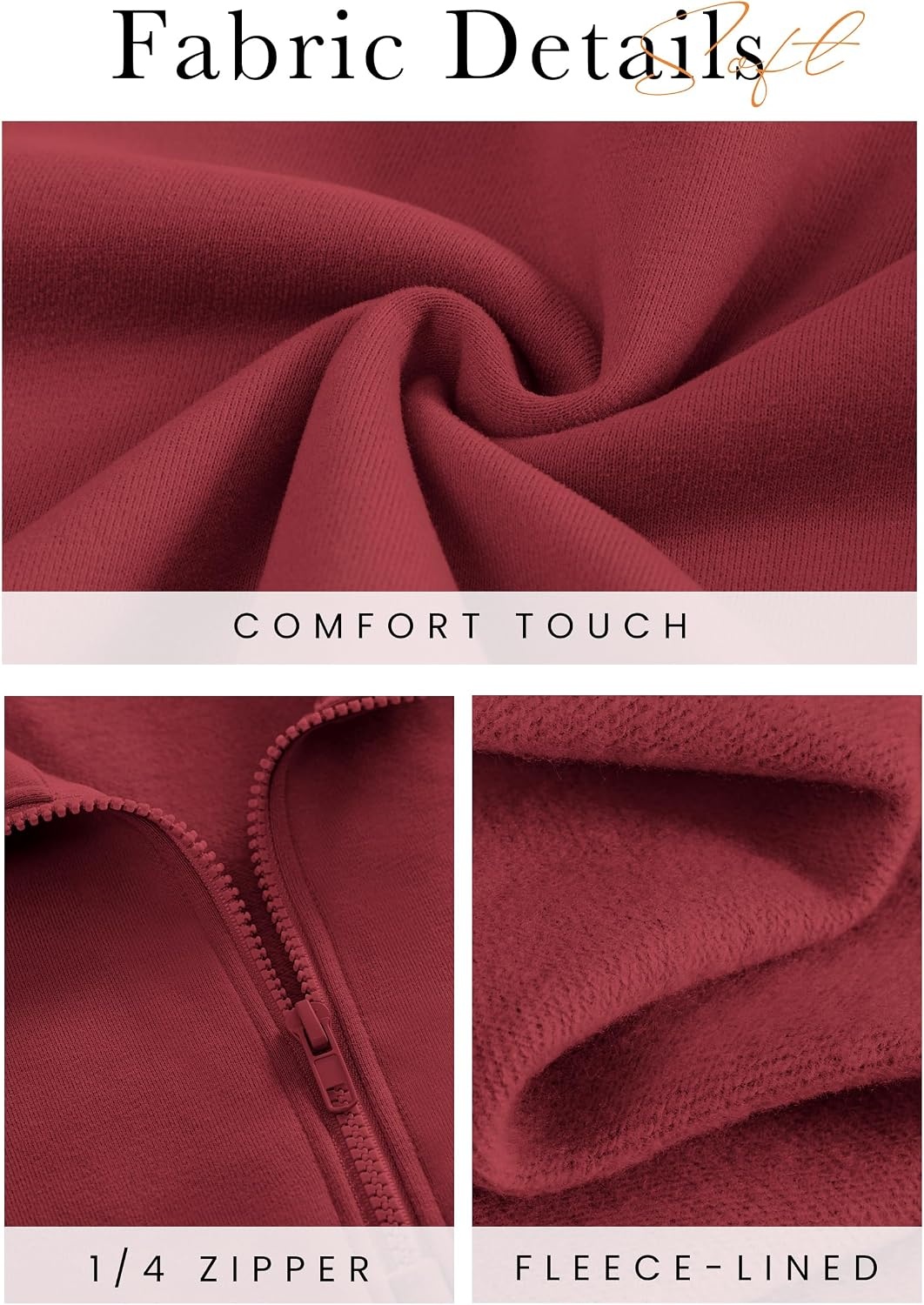 image:imagePRETTYGARDEN Womens Sweatsuits 2 Piece Outfits Fall Matching Lounge Sets Casual Loose Half Zip Oversized Sweathirt High Waist Jogger Tracksuit Two Piece Sweat Set Travel Airport Workout ClothesWine Red