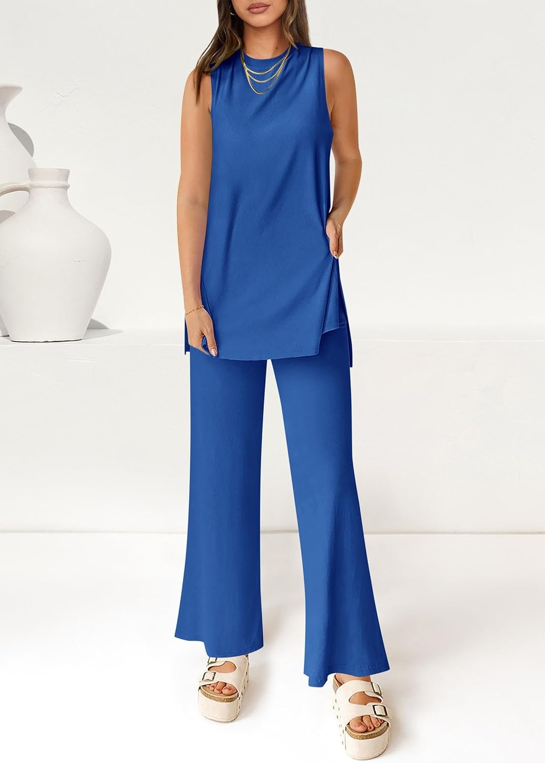 image:imagePRETTYGARDEN 2 Piece Lounge Sets for Women Summer Airport Travel Outfit 2026 Casual Matching Spring Clothes Track Sweat SuitsRoyal Blue