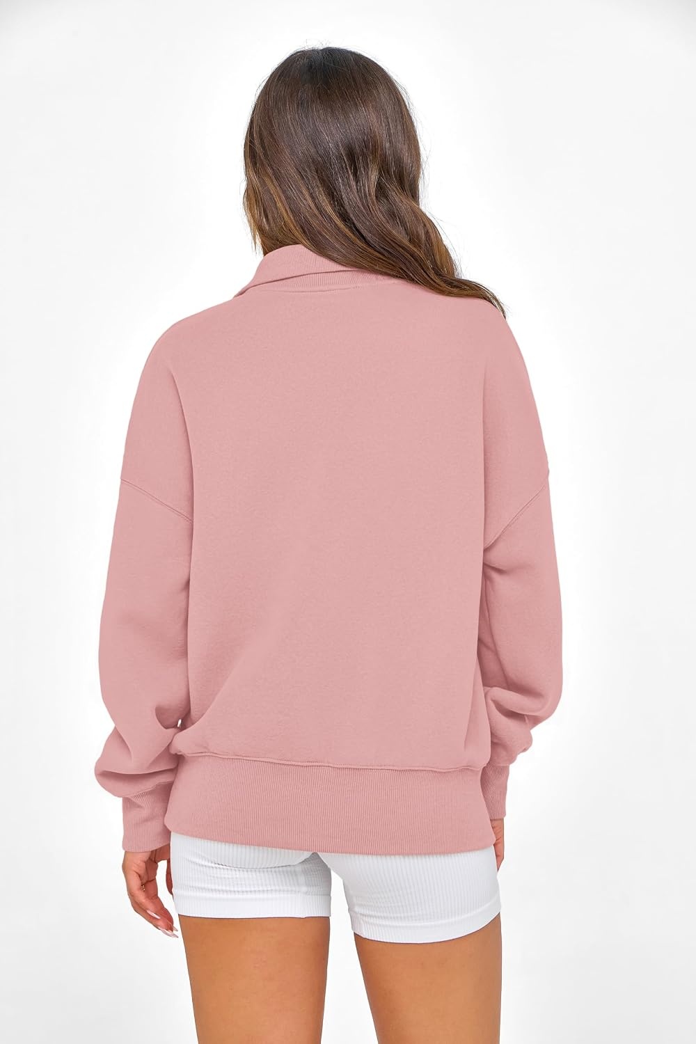 image:imagePRETTYGARDEN Womens Half Zip Oversized Sweatshirts Fleece Hoodies 2026 Trendy Long Sleeve Pullover Tops Y2k Fall OutfitsLight Pink