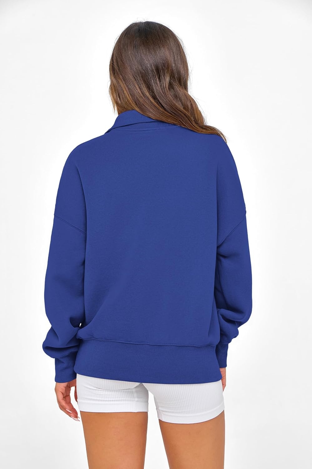image:imagePRETTYGARDEN Womens Half Zip Oversized Sweatshirts Fleece Hoodies 2026 Trendy Long Sleeve Pullover Tops Y2k Fall OutfitsRoyal Blue
