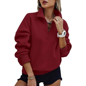 PRETTYGARDEN Womens Half Zip Oversized Sweatshirts Fleece Hoodies 2026 Trendy Long Sleeve Pullover Tops Y2k Fall Outfits(Wine Red)