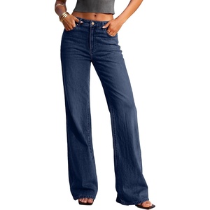 PRETTYGARDEN Women’s Wide Leg Jeans High Waisted Denim Pants | Stretchy Flare Jeans, Comfy Soft, Basic-5-Pocket, Trendy Bottoms, Casual Office Wear, Going Out Outfits, Fashion Clothing(Bright Blue)